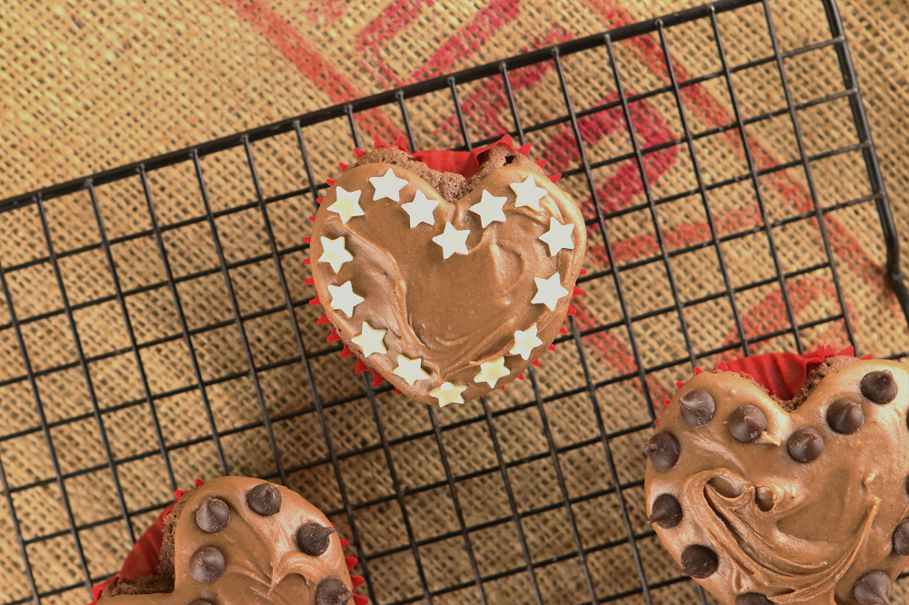 close up valentine chocolate cupcakes smaller